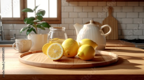 Lemons in the kitchen. Generative AI