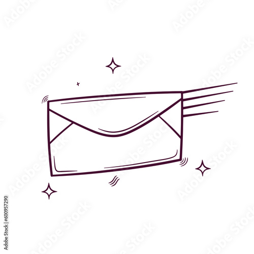 mail letter. hand drawn icon. hand drawn vector illustration