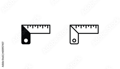 L Shape Ruler icon design with white background stock illustration