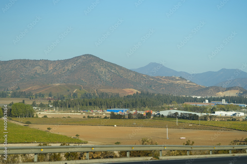 mountain landscape in Chile. daytime photo.