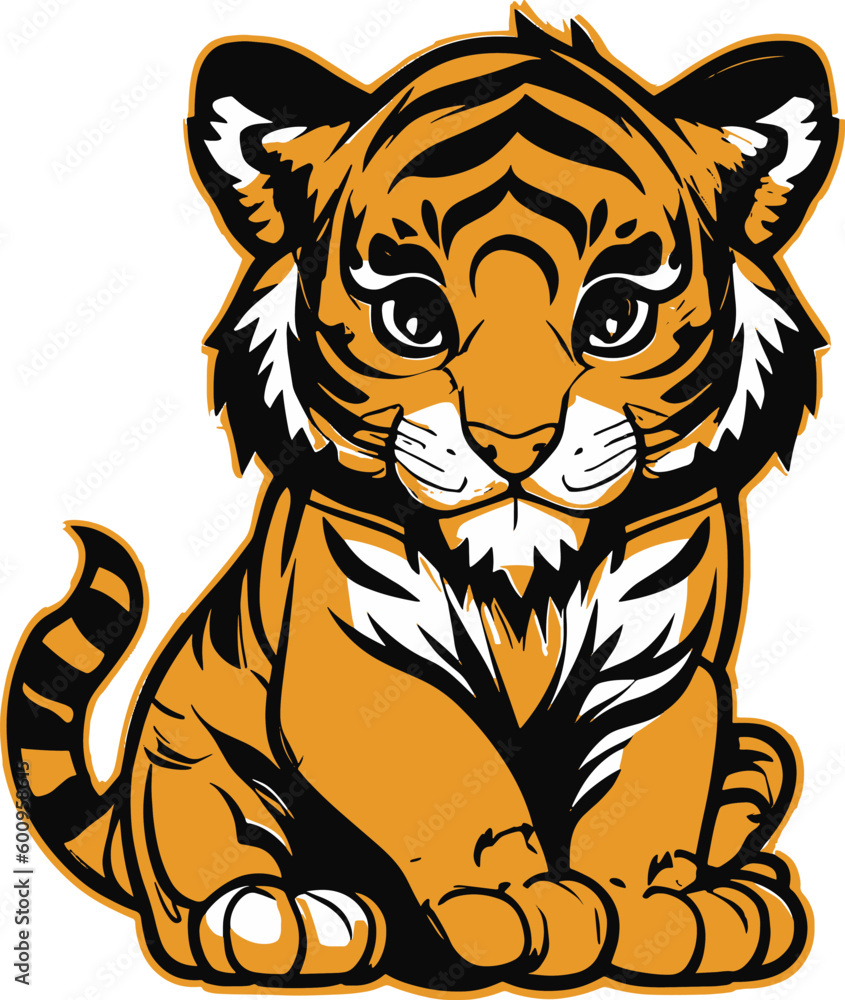 Fototapeta premium A Tiger on white background,Vector