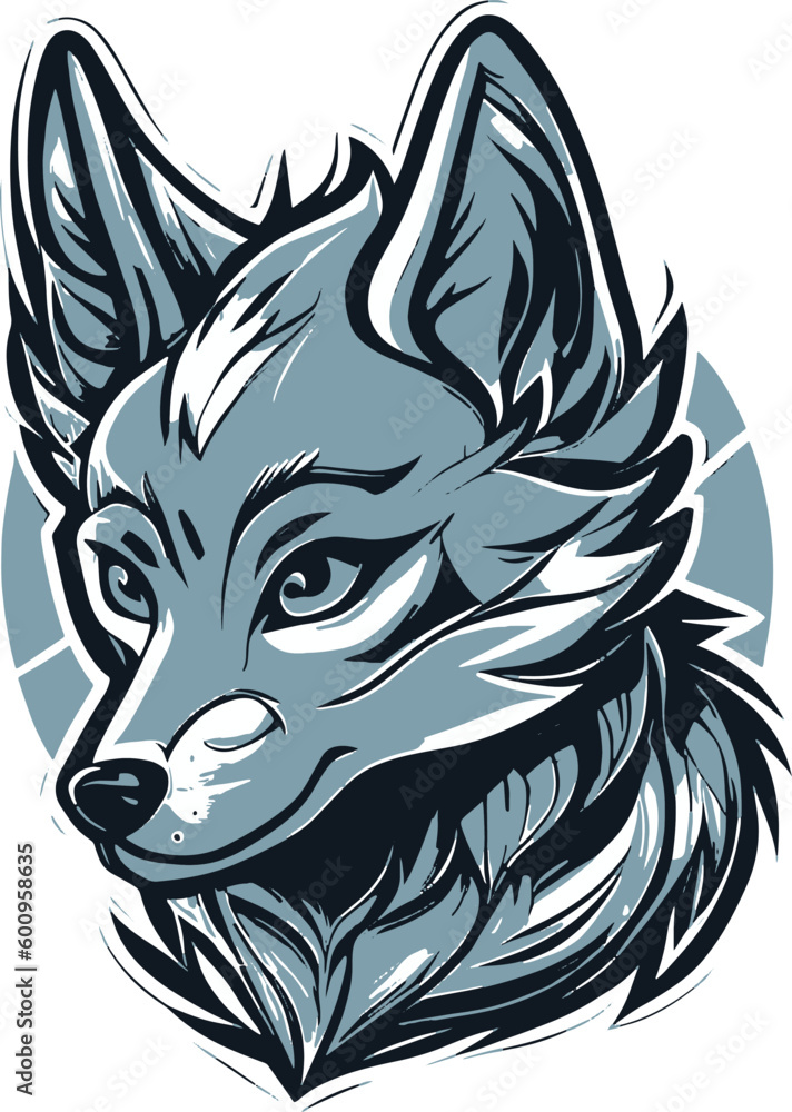 Fototapeta premium Wolf head ,cute,animal