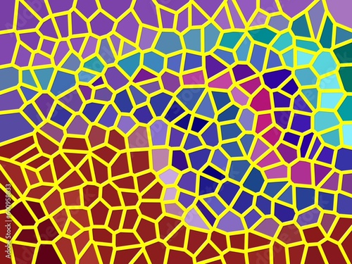 Mosaic shapes, colors, geometric forms, glass, abstract background