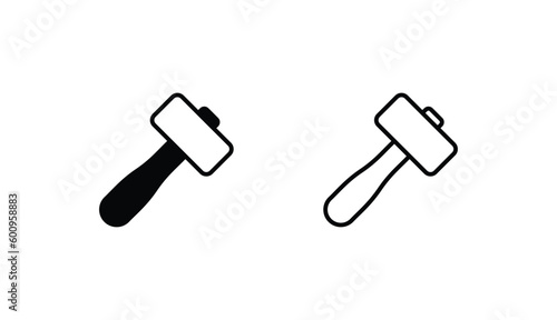 Hammer icon design with white background stock illustration