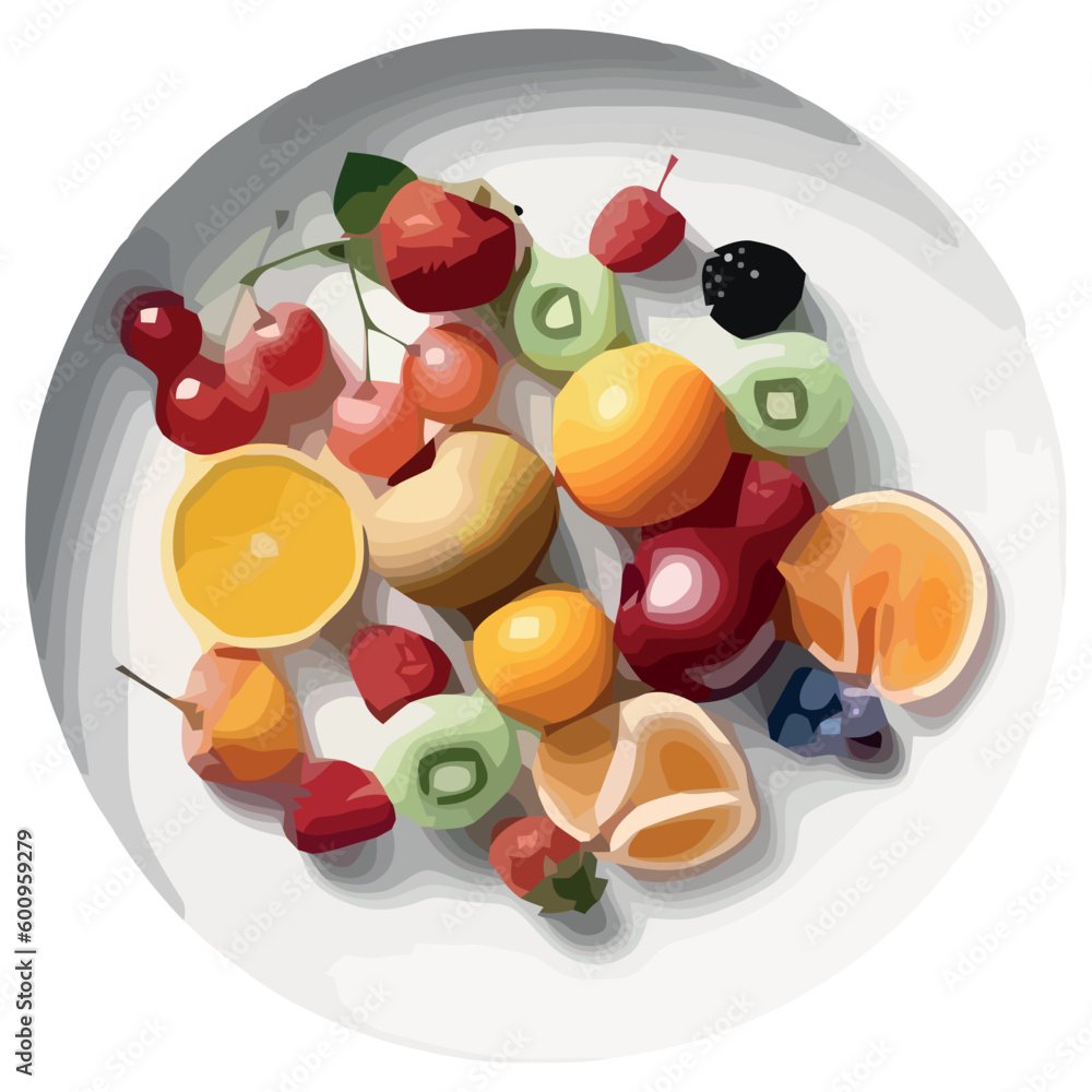 Fresh fruit and vegetable bowl for healthy eating