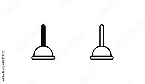 Plunger icon design with white background stock illustration