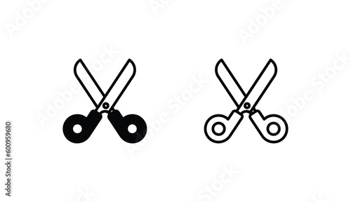 Scissor icon design with white background stock illustration