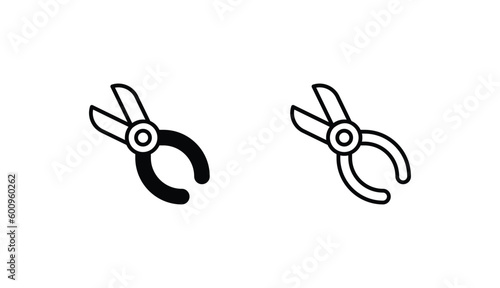 Pliers Flat icon design with white background stock illustration