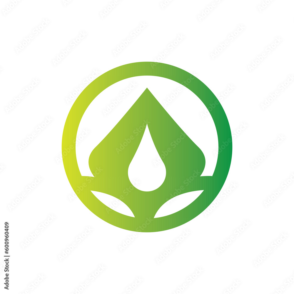 nature leaf and water logo illustration. nature leaf and water logo illustration.