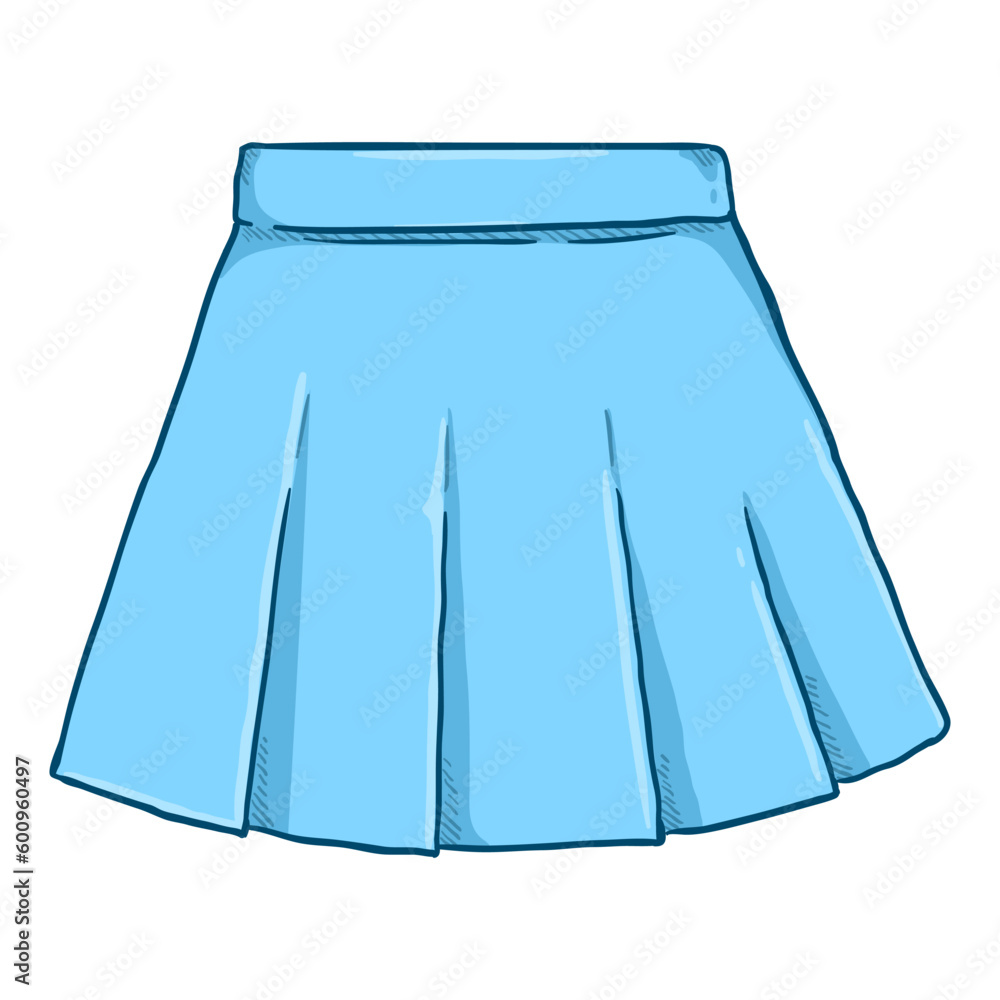 Vector Cartoon Women Blue Short Skirt Vector Cartoon Women Blue Short Skirt