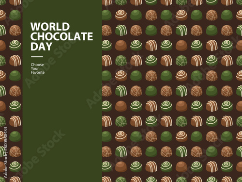 world chocolate day event pattern wallpaper vector element cacao cocoa element dessert summer food