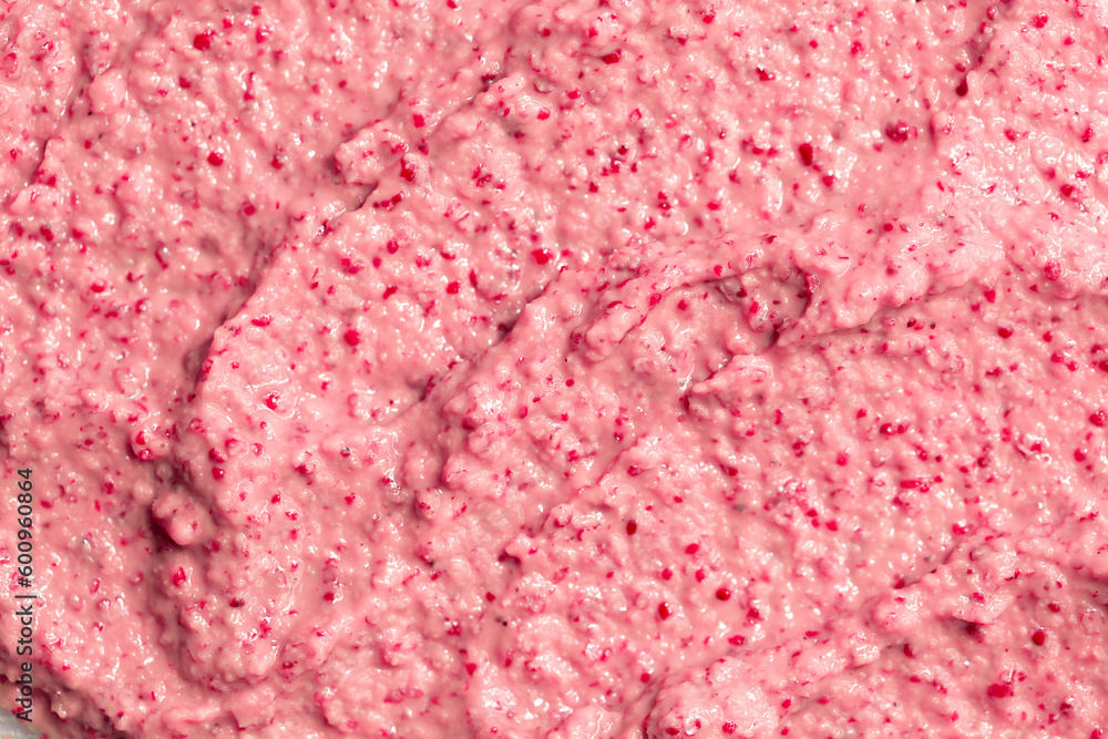 Berry yoghurt ice cream. Smoothies from fresh fruits and berries. Ice cream texture. Delicious sweet dessert close-up as a background. Berry yoghurt ice cream. Smoothies from fresh fruits and berries. Ice cream texture. Delicious sweet dessert close-up as a background.