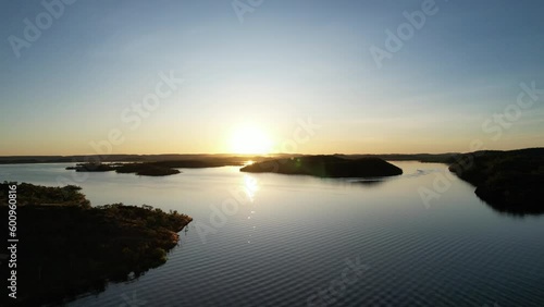 Aerial footage of Lake Moondarra Queensland Australia photo