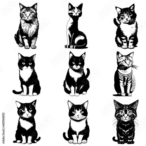 Fototapeta Naklejka Na Ścianę i Meble -  Cat vector illustration on white background
