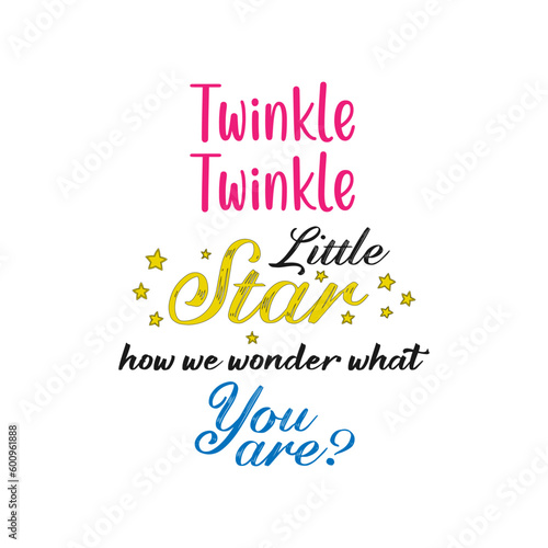 Twinkle Twinkle Little star, how we wonder what you are? Gender reveal party card, banner vector element design