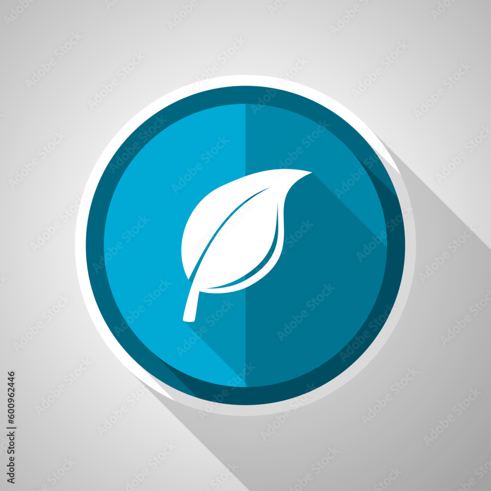 Nature symbol, flat design vector blue icon with long shadow Nature symbol, flat design vector blue icon with long shadow