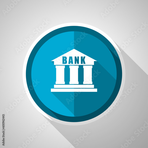 Wallpaper Mural Bank symbol, flat design vector blue icon with long shadow Torontodigital.ca