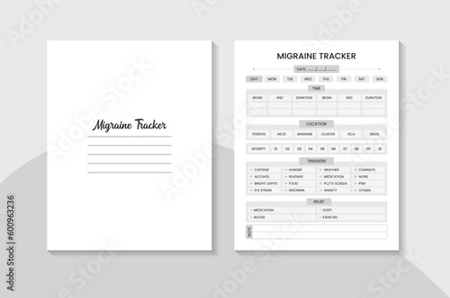 Migraine Tracker Logbook KDP Interior: low content 