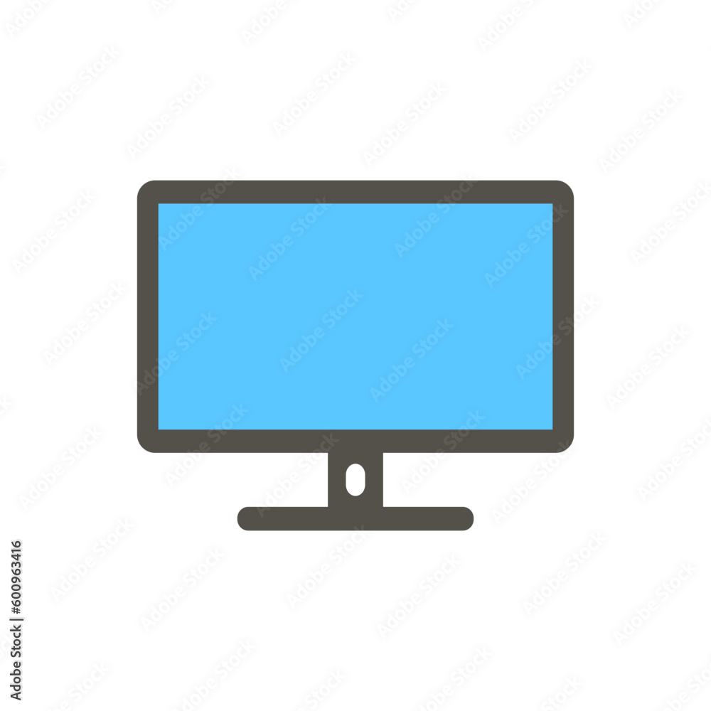 Flat Monitor Blue Display Icon Isolated Vector Illustration Flat Monitor Blue Display Icon Isolated Vector Illustration