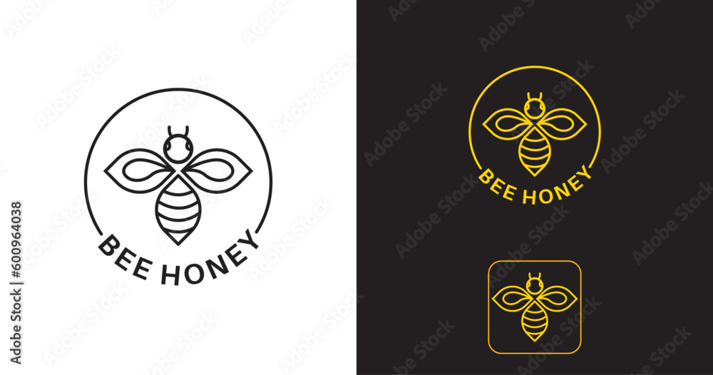 Bee Honey Logo, Icon, Vector illustration Bee Honey Logo, Icon, Vector illustration