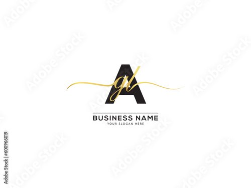 Signature Agl Logo Icon, Unique agl gal Business Three Letter Logo Icon Vector Art