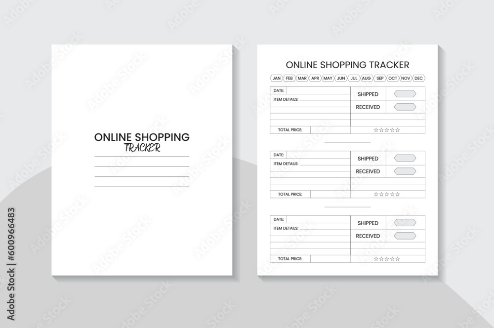 Online Shopping Tracker - logbook: low content KDP Interior