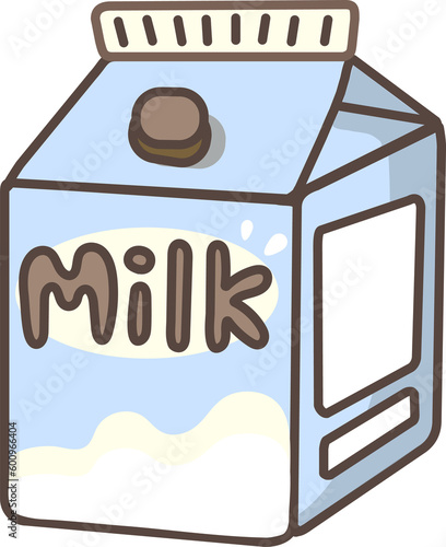 Cute Milk box cartoon minimalist design hand paint photo