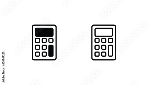 Calculator icon design with white background stock illustration