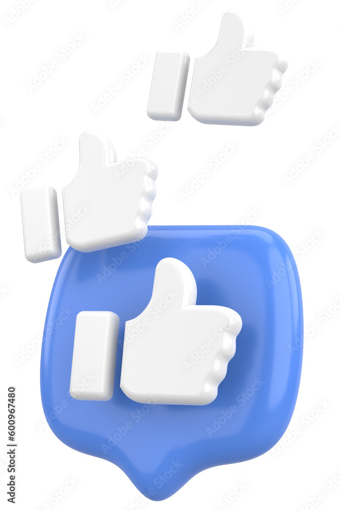 Like icon. Like button. 3D illustration. Like icon. Like button. 3D illustration.