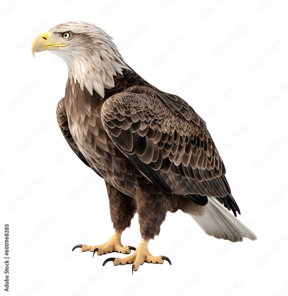 Obraz premium eagle portrait. isolated on transparent background. ai generative