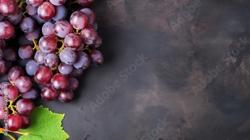 Ripe grapes mockup and copy space with a gradient background, generative AI