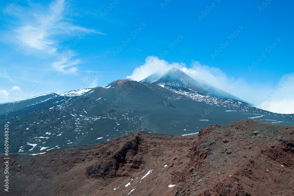 Etna, an active stratovolcano on the east coast of Sicily, Italy