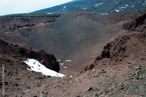 A crater at the 2300m altitude on the Etna vulcano photo