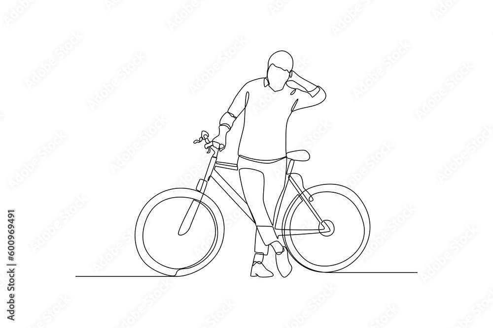 Single one line drawing World Bicycle Day on June 3. World bicycle day concept. Continuous line draw design graphic vector illustration. Single one line drawing World Bicycle Day on June 3. World bicycle day concept. Continuous line draw design graphic vector illustration.