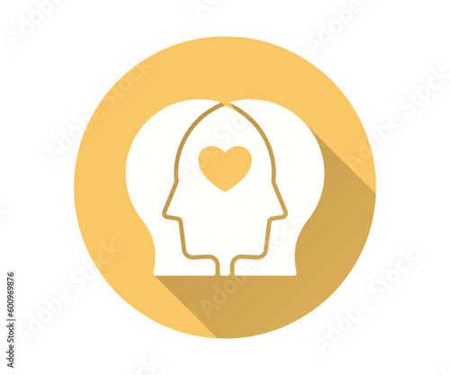 Psychotherapy icon with long shadow for graphic and web design.