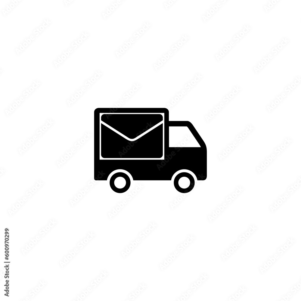 Post truck icon for web design isolated on white background Post truck icon for web design isolated on white background