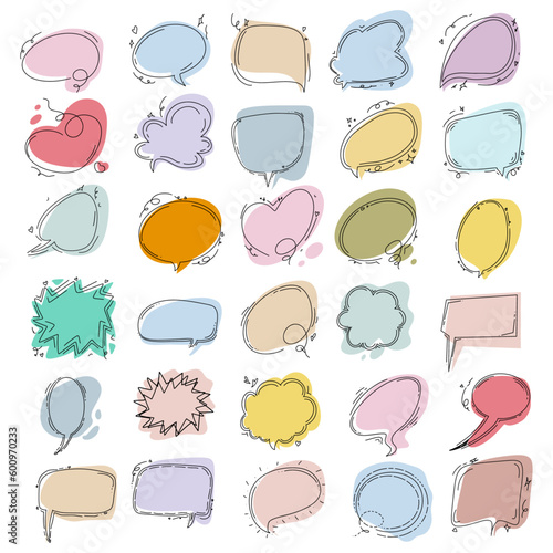 set of speech bubbles