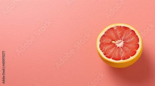 Ripe grapefruit mockup and copy space with a gradient background, generative AI
