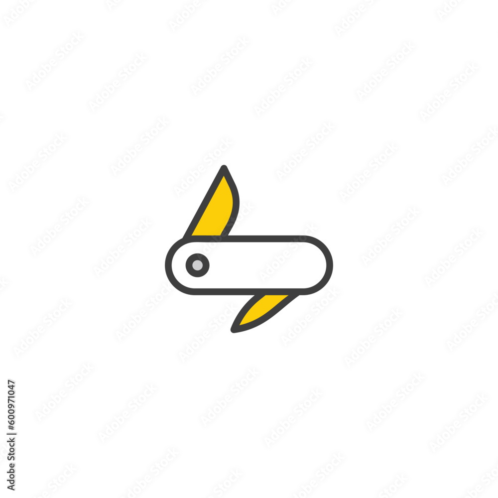 Pocket Knife icon design with white background stock illustration Pocket Knife icon design with white background stock illustration