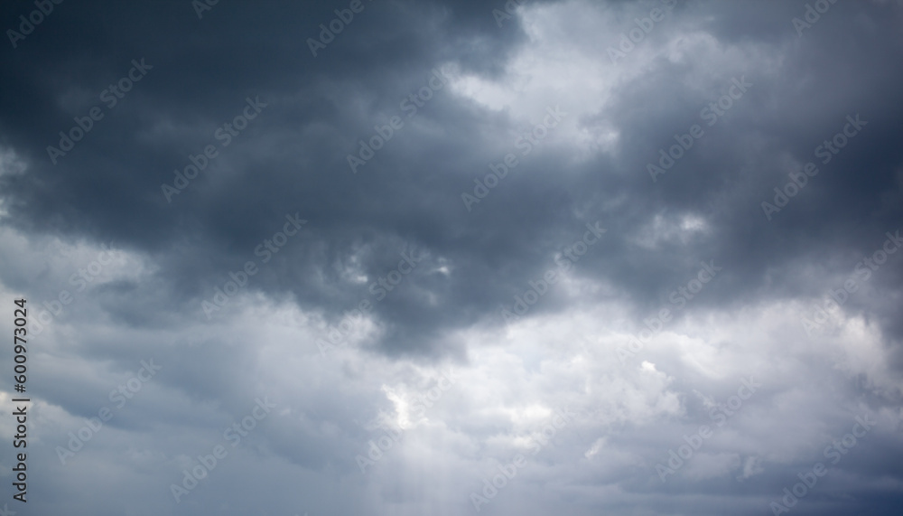 Dramatic sky with grey clouds over the city before the storm. Weather before or after a storm. Dramatic sky with grey clouds over the city before the storm. Weather before or after a storm.