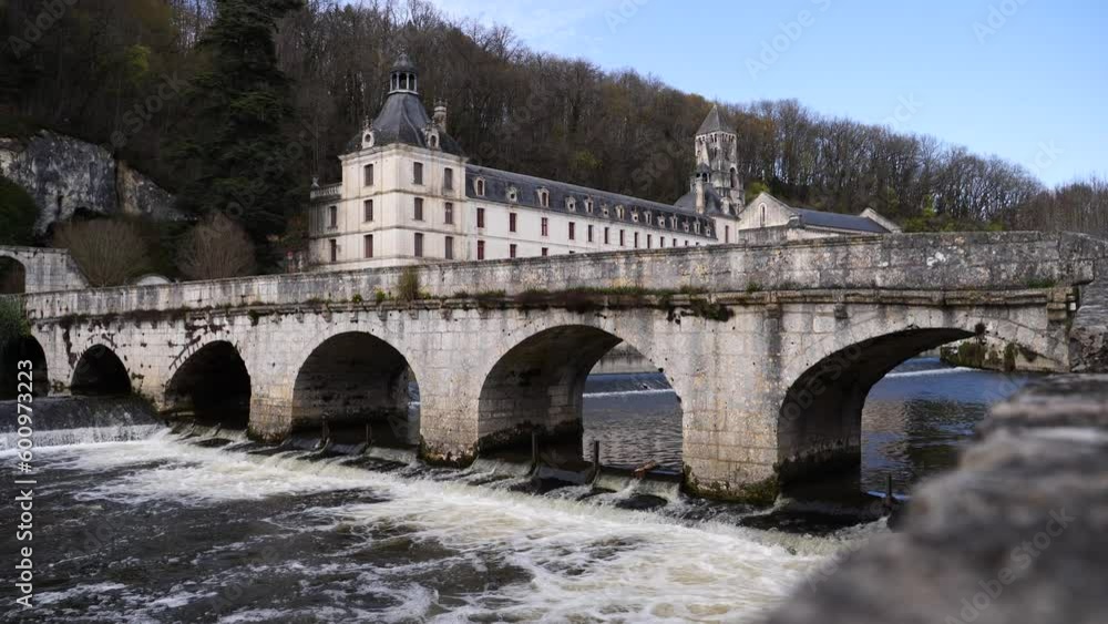 France, Dronne river, picturesque city of Brantome, Perigord France, Dronne river, picturesque city of Brantome, Perigord
