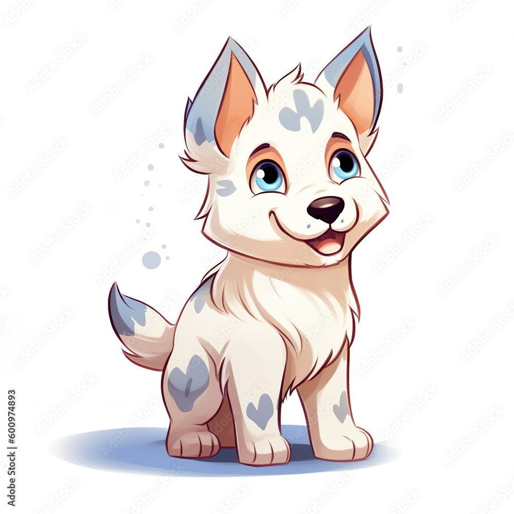 Cute smiling dog illustration art made with generative AI technology Cute smiling dog illustration art made with generative AI technology