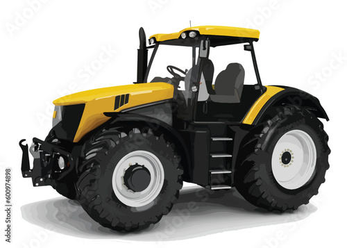 tractor 3d art design vector template isolated white background