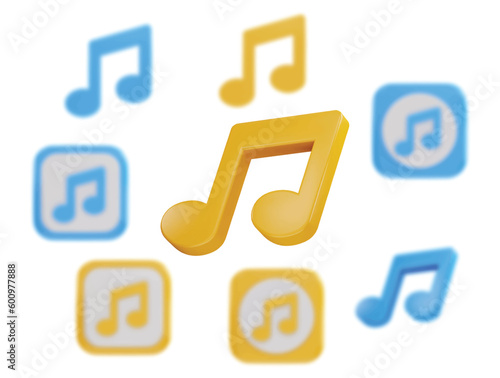 Free Download music icon 3d rendering vector illustration set - GFXLoad