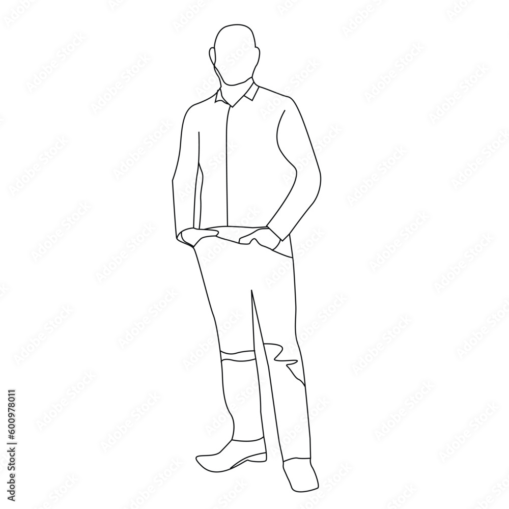 Stylish man line art vector, line art men vector Stylish man line art vector, line art men vector