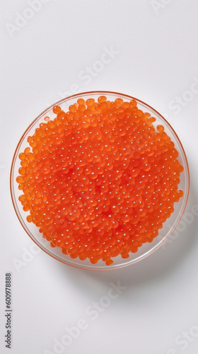 Delicious red caviar, isolated on a solid background, generative AI