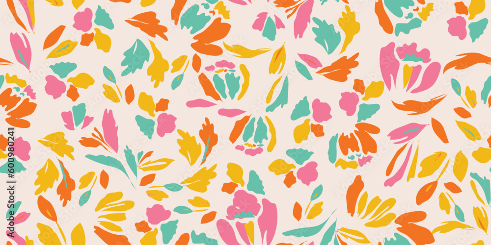 Hand drawn floral abstract seamless pattern Hand drawn floral abstract seamless pattern