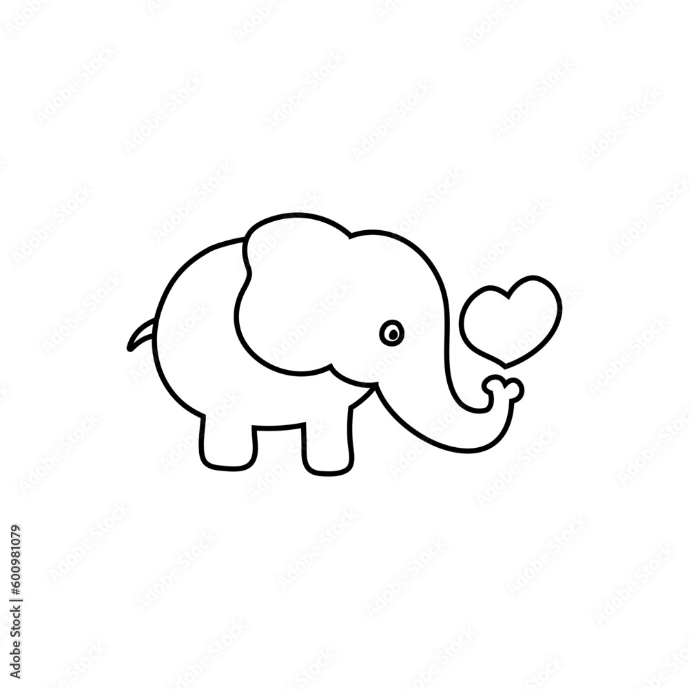 Baby elephant icon vector. circus illustration sign. Love symbol.