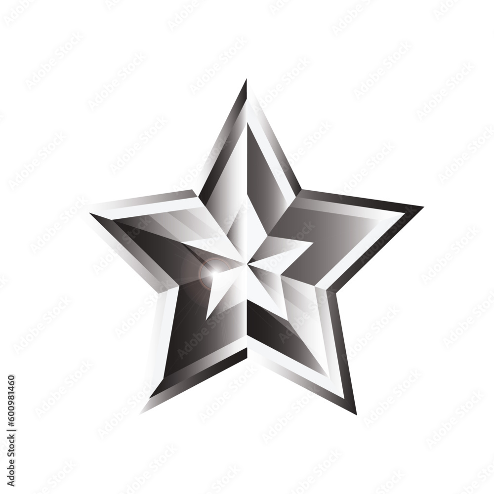 3d metallic glowing star, sparkling silver gradient star shape, 3d rendering star 3d metallic glowing star, sparkling silver gradient star shape, 3d rendering star