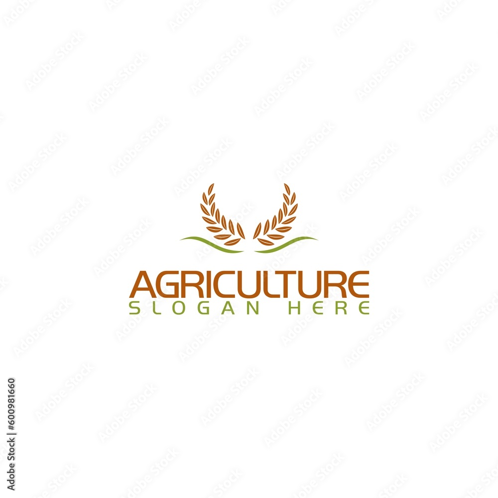 Agriculture icon logotype template. Wheat farm logo design isolated on white background